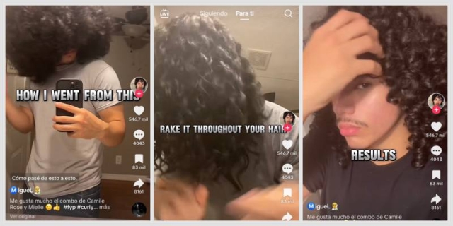 Joven conquista redes sociales con consejos para cabello rizado