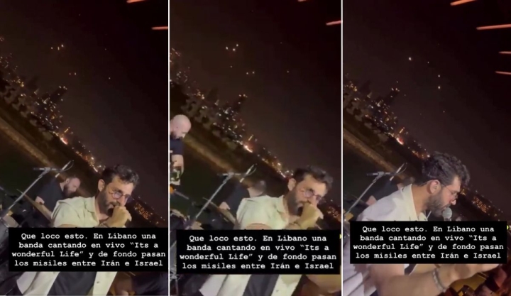 Video viral: Banda toca 'Wonderful Life' mientras misiles cruzan el cielo entre Irán e Israel