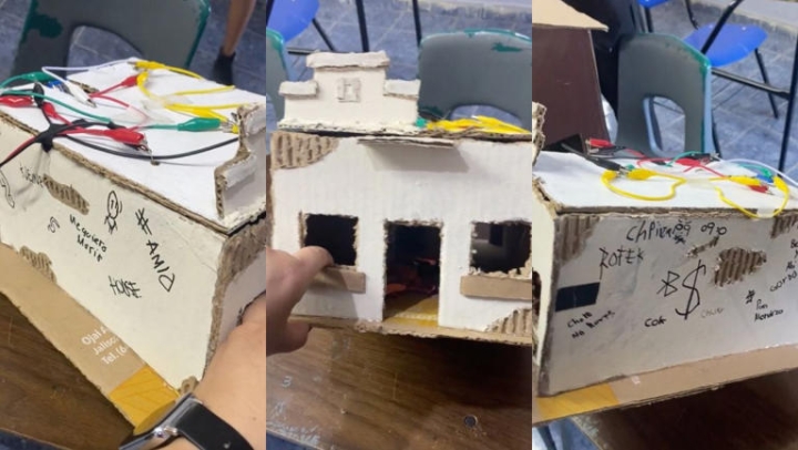 Maestra pide maqueta de Infonavit y alumno sorprende con versión creativa