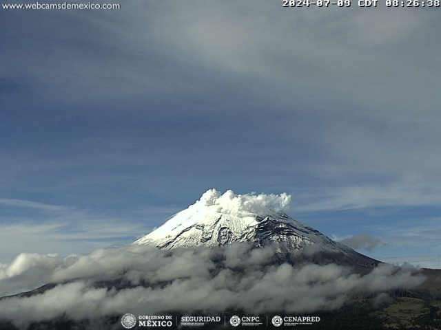 Registran 43 exhalaciones del volcán Popocatépetl; se mantiene semáforo amarillo fase 2