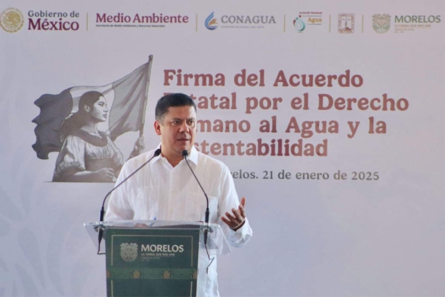 En el marco de la firma del Acuerdo Estatal por el Derecho Humano al Agua y la Sustentabilidad, Javier Bolaños, titular de la Ceagua, destacó el propósito de mejorar las condiciones de acceso al agua y el aprovechamiento.