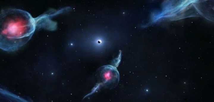 Representación artística de las tres estrellas alrededor del agujero negro SgrA*