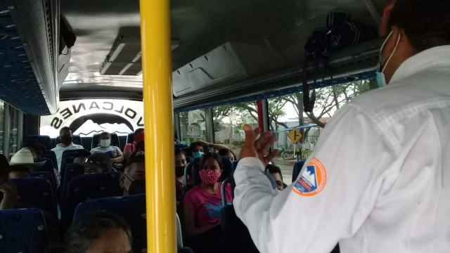Efectúa &#039;Convoy, unidos por Morelos ante el covid-19&#039; operativo en el transporte público