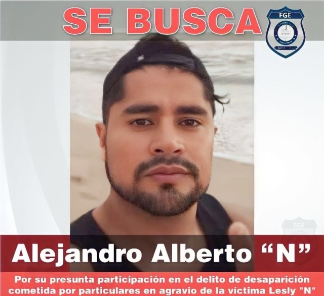 Emite FGE ficha de búsqueda en contra de Alejandro Alberto “N”