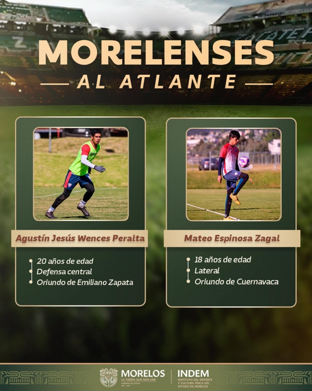 Se integran dos jóvenes morelenses a las filas del Atlante