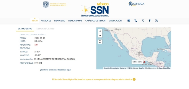 Sin afectaciones en Morelos por sismo ocurrido en Oaxaca: CEPCM