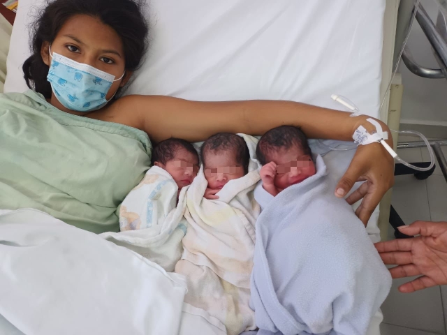 Mujer de Miacatlán dio a luz a trillizas