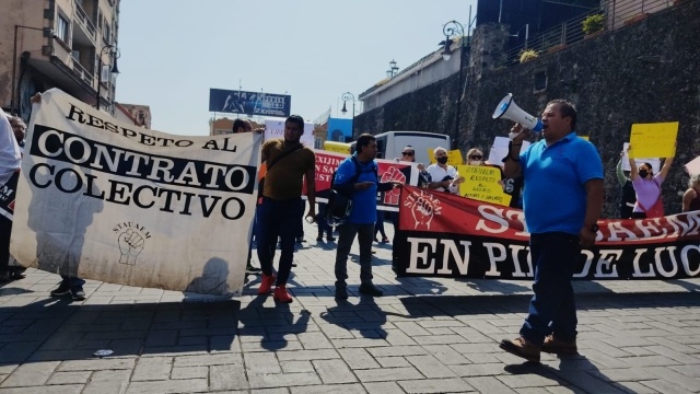 Protesta STAUAEM ante Tribunal de Conciliación y Arbitraje; exige pago del aguinaldo