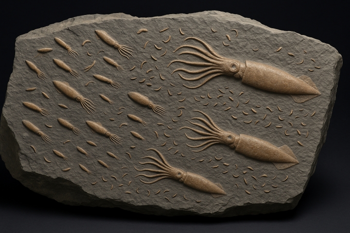 Descubren 40 nuevas especies de calamares en roca de hace 100 millones de años