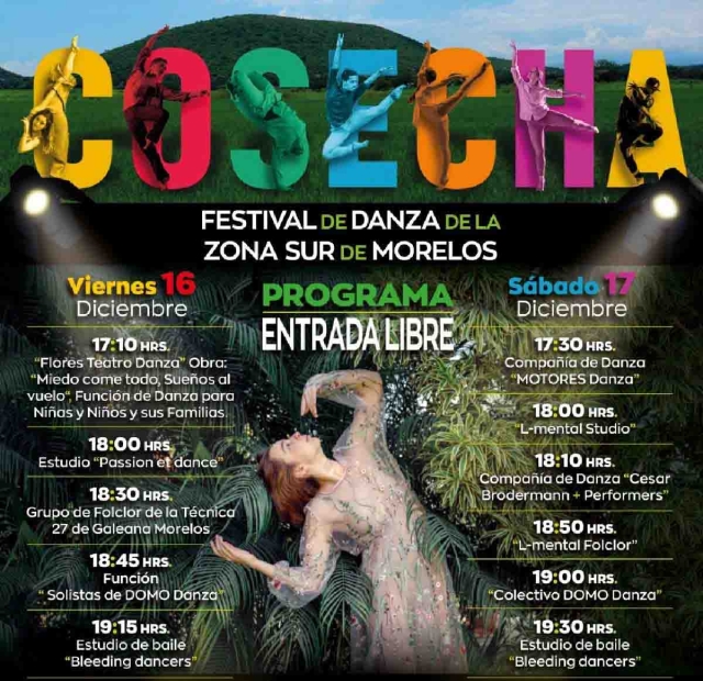 Con compañías locales, nacionales e internacionales, este viernes y sábado se presentará de manera gratuita el festival “Cosecha”, en el municipio de Zacatepec.
