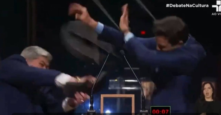 Agresión con silla en debate brasileño se vuelve viral