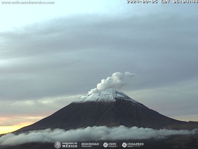 Registra 54 exhalaciones volcán Popocatépetl; se mantiene semáforo amarillo fase 2