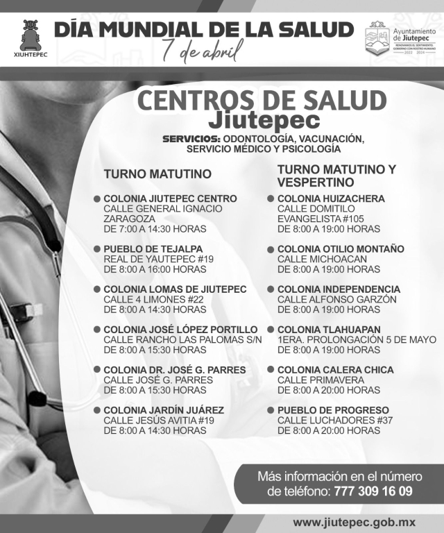 Operan 12 centros de salud en Jiutepec