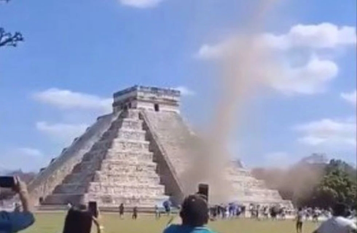 ¿Venganza por Lady Chichén Itzá? Kukulkán se manifiesta como tornado en su templo