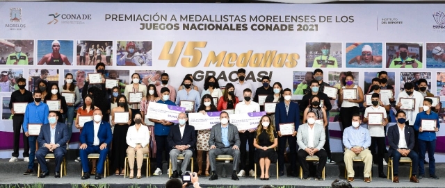 Reconoce gobierno de Cuauhtémoc Blanco a medallistas de los Juegos Nacionales Conade 2021