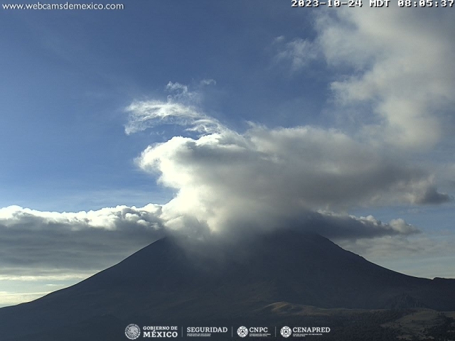 Registra volcán Popocatépetl 47 exhalaciones; se mantiene semáforo amarillo fase 2