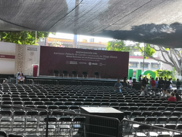 Afinan últimos detalles para acto protocolario del presidente AMLO en el zócalo de Cuernavaca