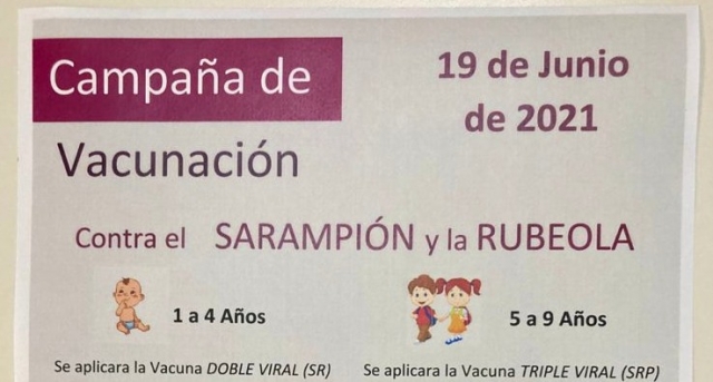Campaña intensiva de vacunación ISSSTE contra sarampión y rubéola, el 19 de junio