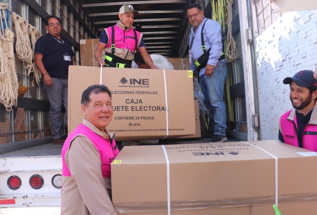 Arriba al INE Morelos material electoral: 10 toneladas