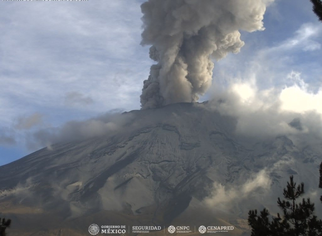 Registra tres exhalaciones volcán Popocatépetl; se mantiene semáforo amarillo fase 2