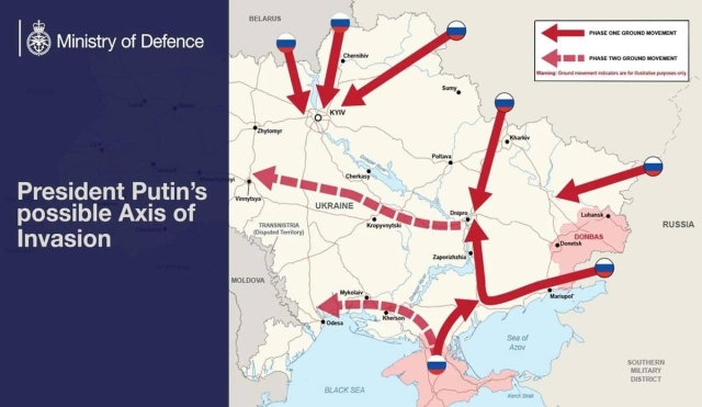 Reino Unido reveló el plan de Rusia para invadir a Ucrania