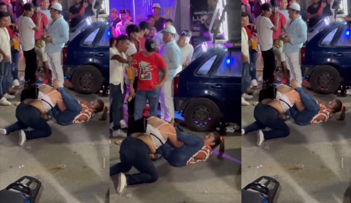 Mujeres protagonizan pelea en feria de San Juan Bautista en Tabasco