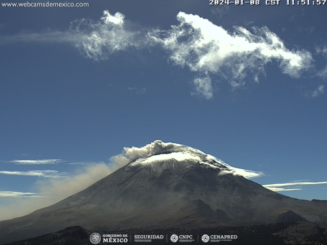Registran 29 exhalaciones del volcán Popocatépetl; se mantiene semáforo amarillo fase 2