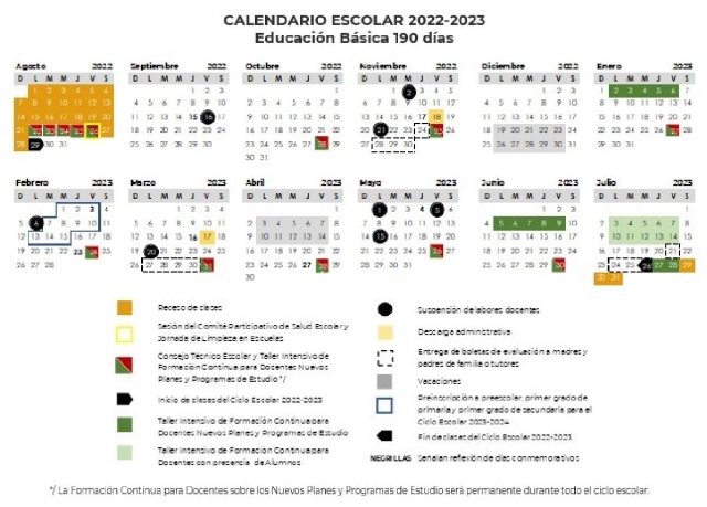 Publica la SEP calendario escolar 2022-2023