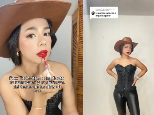 Joven se disfraza de Ángela Aguilar y se vuelve viral en TikTok