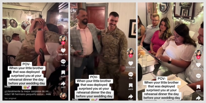 Soldado sorprende a su hermana en su boda: el emotivo video se vuelve viral