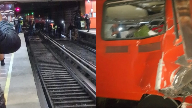 Chocan trenes en el túnel Tlatelolco-La Raza de la Línea 3 del Metro de la CDMX