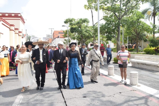 El histórico encuentro fue representado en el Tren Interoceánico de Cuautla, este domingo.