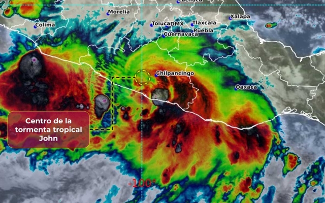 &#039;John&#039; se degrada a tormenta tropical y causa fuertes lluvias en Guerrero