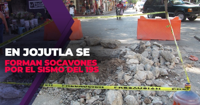   Los socavones están a la orden del día en el municipio de Jojutla, por el deterioro de la red de drenaje que dejó el sismo de 2017, aseguró el acalde, quien solicitó recursos a los diputados.