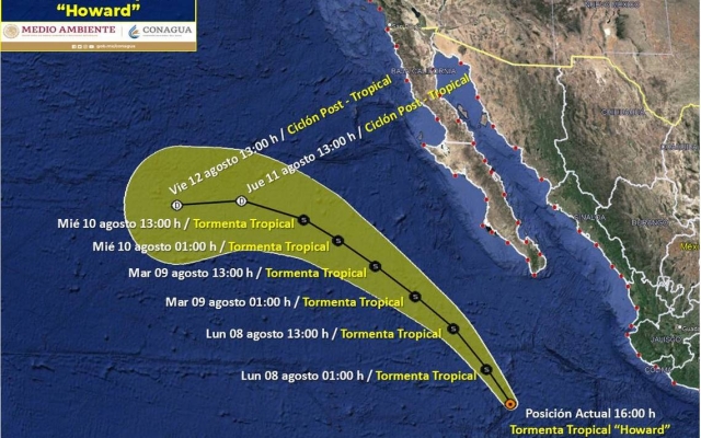 Tormenta tropical ‘Howard’: Esta es la trayectoria que seguirá en el Pacífico
