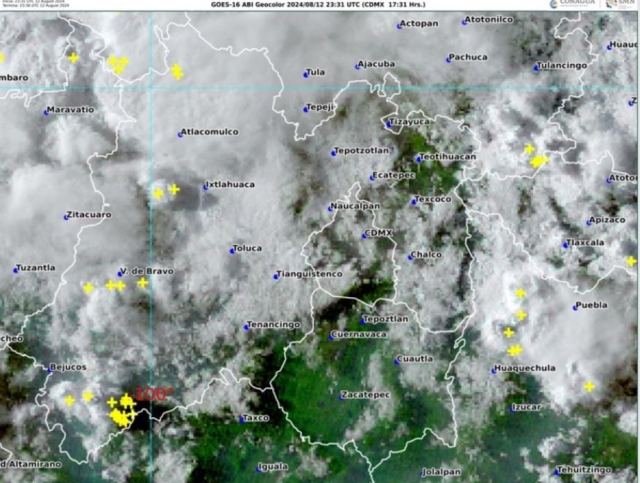 Se esperan lluvias, descargas eléctricas y caída de granizo en las próximas horas: CEPCM