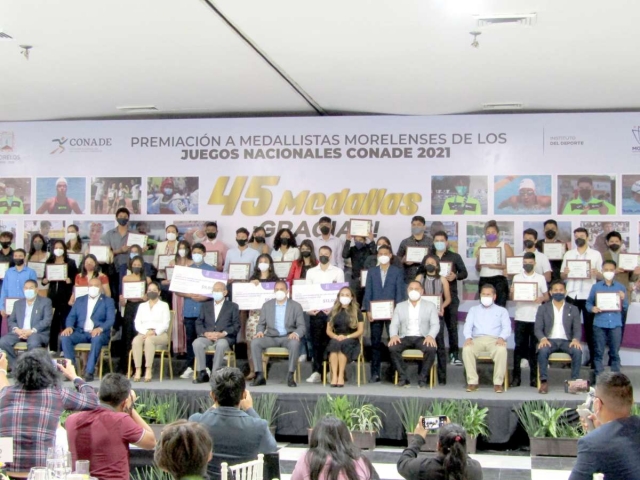 Treinta y cinco medallistas de 15 disciplinas diferentes lograron para Morelos 45 medallas en los Juegos Nacionales Conade 2021.