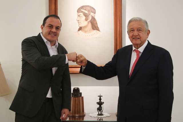 Se reúnen AMLO y el gobernador de Morelos en Palacio Nacional
