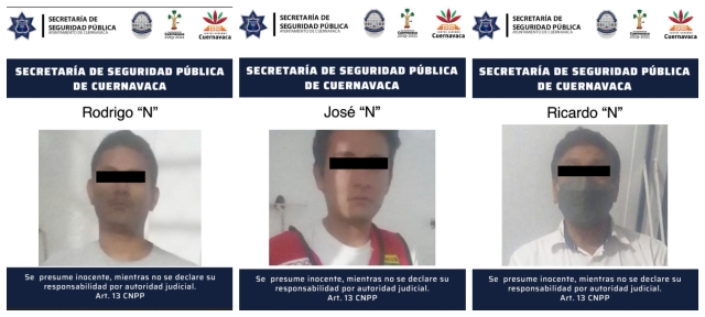 Detiene Policía Cuernavaca a tres hombres acusados de robo