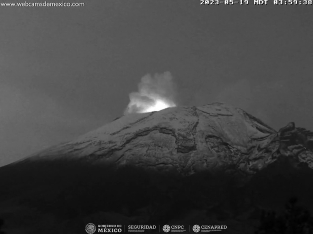 Registra Popocatépetl 168 exhalaciones; Cenacom reportó ligera caída de ceniza en Tetela del Volcán