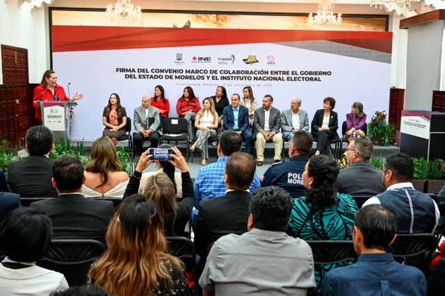 Morelos firma convenio con el INE a fin de garantizar la seguridad en el proceso electoral