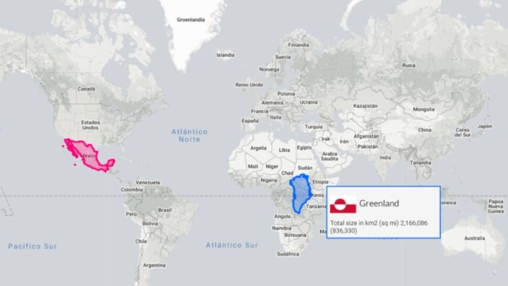 ¿Cuál es el tamaño de tu país? Este mapa interactivo te lo muestra