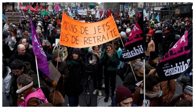 Protestan en Francia por reforma de pensiones
