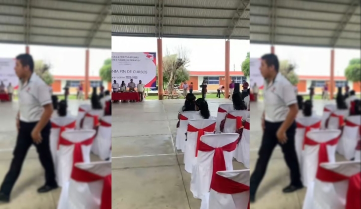 Viral: Alumna expone acoso en clausura escolar y arrestan al maestro señalado