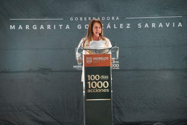 Margarita González Saravia presentó las acciones implementadas durante los primeros cien días de su administración. 