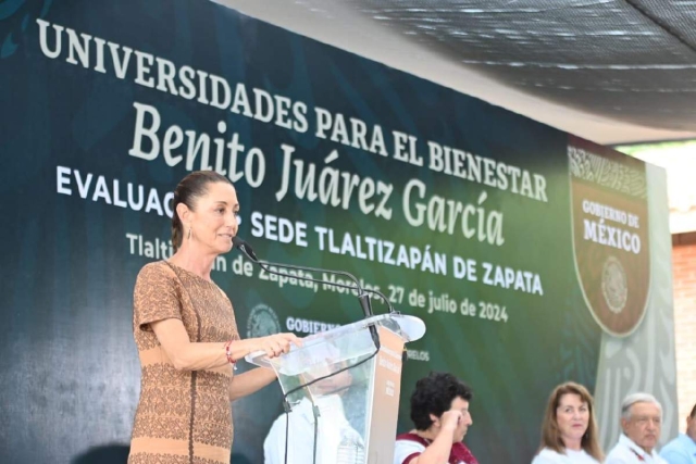 Claudia Sheinbaum, ayer en Tlaltizapán. 