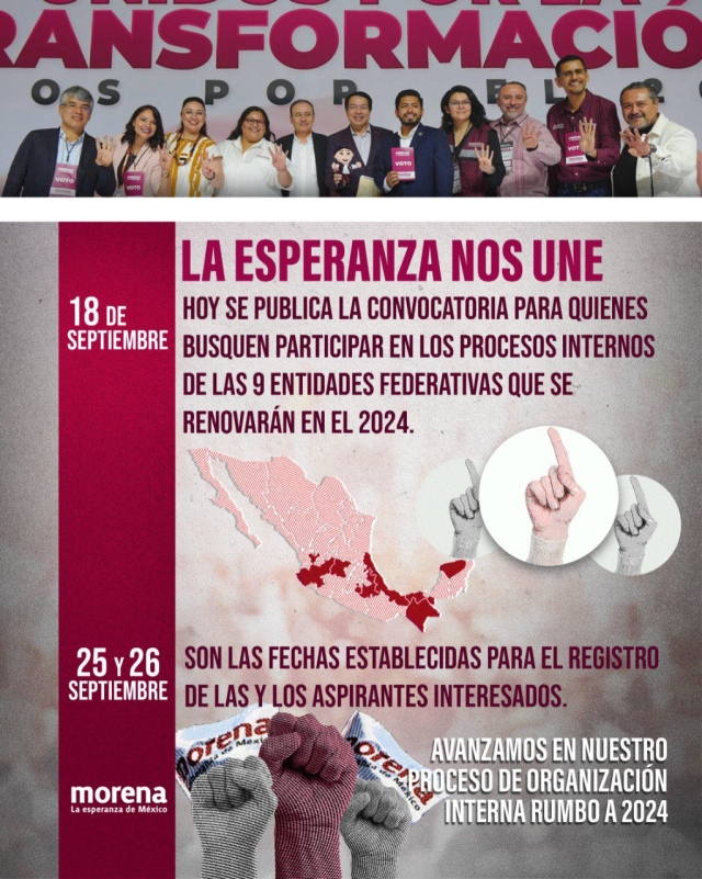 Emite CEN-Morena convocatoria para la coordinación de defensa de la 4T en Morelos