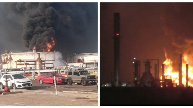 Sigue incendio en refinería de Pemex de Salina Cruz, tras 12 horas