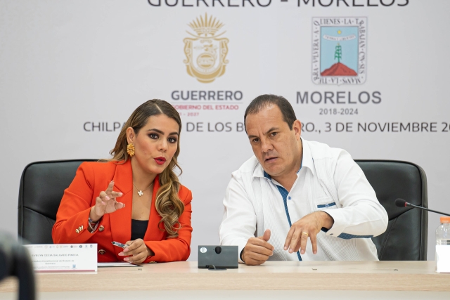Firman Cuauhtémoc Blanco y Evelyn Salgado convenio de colaboración para blindar seguridad entre Morelos y Guerrero