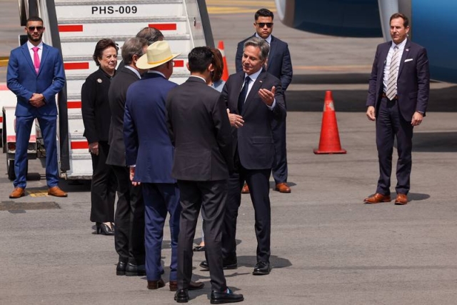 Antony Blinken llega a Palacio Nacional para reunirse con AMLO